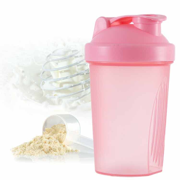 [Australia] - 400ml Protein Shaker Bottle Shaker Cups Mixer BPA Free Gym Shaker Bottle Leakproof Mini Water Bottle With Steel Mixing Ball for Fitness Sports and Travel for Men and Women - Pink 