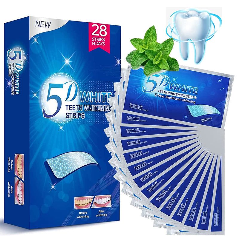 [Australia] - Teeth Whitening Strips, 28 Whitener Strips Effective Teeth Reduced Sensitivity White Strips, Clean Teeth Safely, Stains Remover for Coffee, Wine, Tobacco (14 Treatments) 