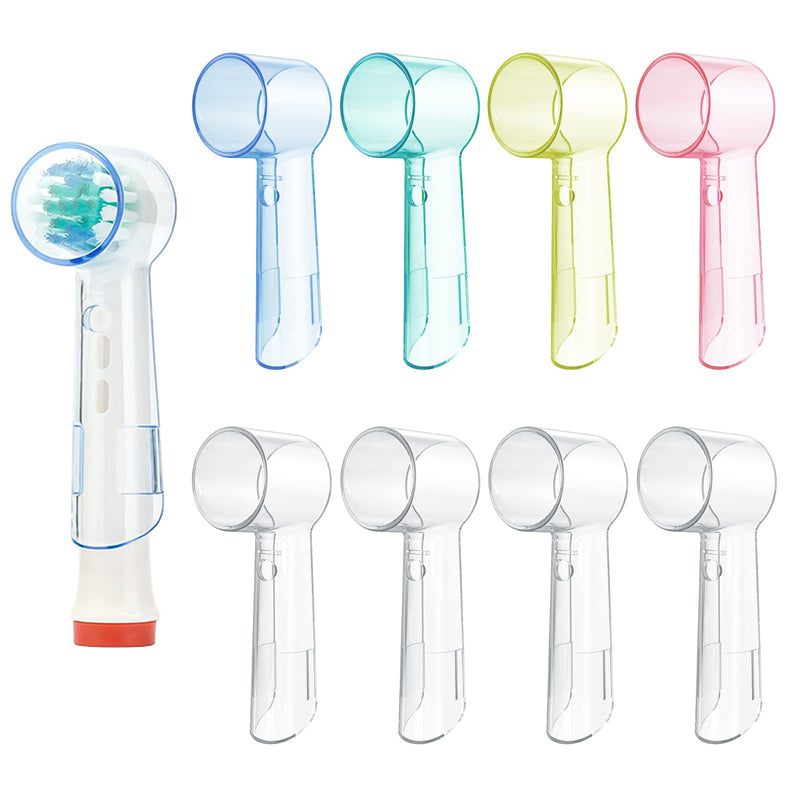 [Australia] - LOPHE Travel Portable Toothbrush Head Covers, 8Pcs Plastic Toothbrush Head Protector Cap, Dustproof Electric Toothbrush Protective Case for Home Outdoor Camping Hiking Travel Bathroom 