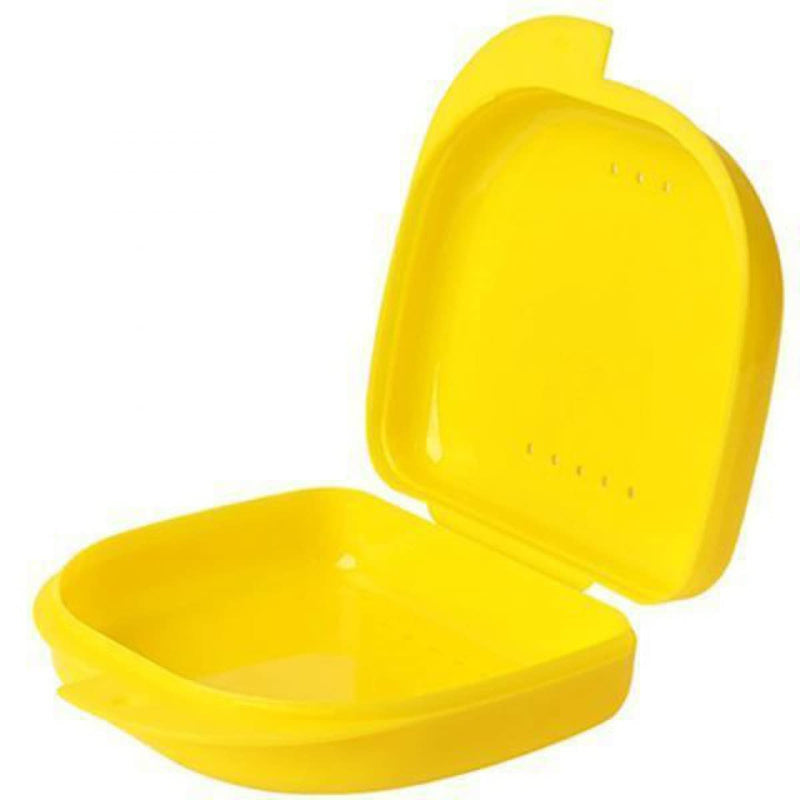 [Australia] - AidShunn Retainer Box Denture Cleaner Invisalign Case Teeth Retainers Denture Bath Slim Orthodontic Dental Case for Bleaching Trays,Mouth, Guard, Brace, Ear Plugs, Chewies Invisalign Yellow 