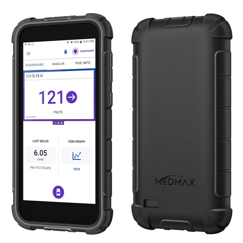 [Australia] - MEDMAX Silicone Case for Omnipod 5, Lightweight Shockproof Anti Slip Protective Cover Soft Gel Skin with Raised Bezel for Omnipod 5 Device, (Black) Black 