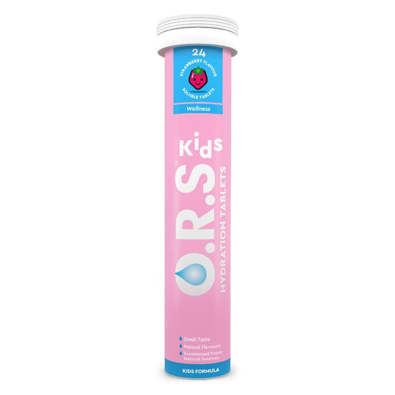[Australia] - O.R.S Hydration Tablets with Electrolytes for Kids, Vegan, Gluten and Lactose Free Formula – with Natural Strawberry Flavour, 24 Tablets 