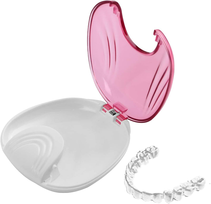 [Australia] - Press-to-Open Retainer Case, Portable Denture Box Teeth Retainer Box False Teeth Container for Denture, Braces, Mouth Guard (Pink) | F2 Medical Supplies 