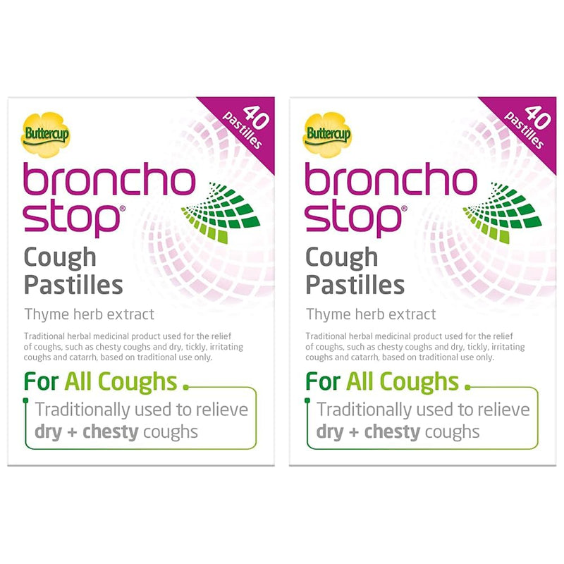 [Australia] - Bronchostop Cough Pastilles – Traditionally Used to Relieve Any Type of Cough - Pack of 80 On-The-Go Pastilles 40 Count (Pack of 2) 